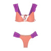 Female Swimsuit Women String Triangle Top Bikini Bottom Printed Push Up Swimsuit Bikini Sets Two Piece Split Button Beachwear Bathing Suit High Waist Bathing Suit High Cut by Stevvex