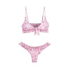 Female Swimsuit Women String Triangle Top Bikini Bottom Printed Push Up Swimsuit Bikini Sets Two Piece Split Button Beachwear Bathing Suit High Waist Bathing Suit High Cut by Stevvex