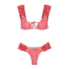 Female Swimsuit Women String Triangle Top Bikini Bottom Printed Push Up Swimsuit Bikini Sets Two Piece Split Button Beachwear Bathing Suit High Waist Bathing Suit High Cut by Stevvex