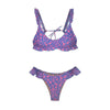 Female Swimsuit Women String Triangle Top Bikini Bottom Printed Push Up Swimsuit Bikini Sets Two Piece Split Button Beachwear Bathing Suit High Waist Bathing Suit High Cut by Stevvex