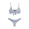 Female Swimsuit Women String Triangle Top Bikini Bottom Printed Push Up Swimsuit Bikini Sets Two Piece Split Button Beachwear Bathing Suit High Waist Bathing Suit High Cut by Stevvex