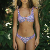 Female Swimsuit Women String Triangle Top Bikini Bottom Printed Push Up Swimsuit Bikini Sets Two Piece Split Button Beachwear Bathing Suit High Waist Bathing Suit High Cut by Stevvex