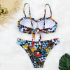 Female Two Piece Swimsuit Low Waist Bikini Floral Printing Swimwear Push Up Bathing Suit  Detachable Padded Push Up Striped Bikini Set Two Piece Swimsuit Ladies Vintage Lace Bikini Sets Beach Swimwear