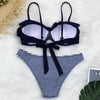 Female Two Piece Swimsuit Low Waist Bikini Floral Printing Swimwear Push Up Bathing Suit  Detachable Padded Push Up Striped Bikini Set Two Piece Swimsuit Ladies Vintage Lace Bikini Sets Beach Swimwear
