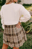 Vintage Plaid Round Neck Long Sleeve Mini Dress Cozy & Stylish Dress Retro Design Dress For Party by Stevvex