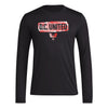 adidas Mens Size Long Sleeve Pre-Game T-Shirt Black/D.C. United X-Large Tall by EasyOptionXY