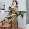 Women's Polyester Leopard Print Sexy Home Wear Suit