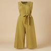 Women's Solid-Color Mid-Rise Full-Length Cotton Trousers by FitiqueFit