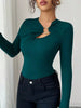 Twist Front Ring Detail Long Sleeve T-Shirt by Simply Love