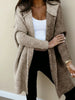 Women’s Color Block Hooded Knitted Cardigan – Plus Size Mid-Length Sweater Coat by FitiqueFit