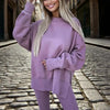 Women’s Solid Color 2-Piece Tracksuit — Crewneck Sweatshirt by FitiqueFit