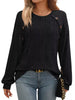 Ribbed Knit Decor Button Long Sleeve T-Shirt by Simply Love