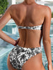 Bikini Sensual Bandeau Bow Tie 2 Piece Bikini Swimsuit for Women – Trendy High Stretch Printed Bikini Set with Flattering Bandeau Top and Classic Bottoms – Fashionable Swimwear for Poolside Lounging Beach Vacations and Summer Style Statements by Stevvex