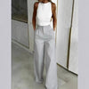 Women's Loose Flowing Straight-Leg Floor-Length Pants by FitiqueFit