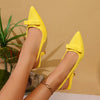 Women's Stiletto Heel Bow Ankle Strap Pumps by FitiqueFit