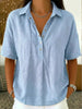 Short Sleeve Button Pullover Shirt – Solid Color Women’s Top by FitiqueFit