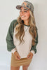 Camel Waffle Color Block Raglan Sleeve Top by Wild and Free Boutique