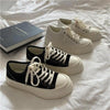 Flat White Sneakers Women's Sports Shoes Platform Vintage Casual Footwear Round Tennis Athletic Canvas Trainers White Sneakers Low Top Canvas Sneakers by Stevvex