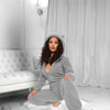Fleece Jumpsuits For Women Autumn Winter One Piece Outfit Women Hooded Romper Winter Cute Pajamas For Winter V Neck Fuzzy Fleece Pajamas Romper Hooded Jumpsuit by Stevvex