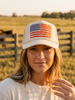 Floral American Flag Trucker Hat by Wild Junkie