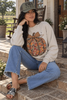 Floral Bow Pumpkin Graphic Sweatshirt by Wild Junkie