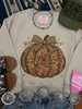 Floral Bow Pumpkin Graphic Sweatshirt by Wild Junkie