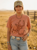 Floral Horseshoe Graphic Tee - Terracotta by Wild Junkie