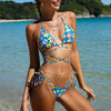 Floral Print Swimsuit Triangle Micro Bikini Set String High Cut Swimwear Women Swimming Suit Bathing Suit High Cut String Floral Bikini Sets Cute Underwire Swimsuits for Women Push Up 2 Piece Bathing Suits by Stevvex