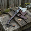Viking Bearded Axe with Norse Engraved Blade and Leather Sheath by JW SteelCrafts