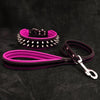 "Frenchie" Set- collar & leash. Pink by Bestia Dog Gear