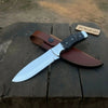 Handmade Full Tang Drop Point Hunting Knife 9-Inch Blade with Ram Horn Handle by JW SteelCrafts