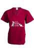 Scrub Top: It’s All Fun and Games Until Someone Ends Up in a Cone®, Cat/Dog (Wine) by Dog is Good