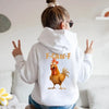 Funny F-Caw-F Chicken Back Print Kids Hoodie by Adorb Custom Tees