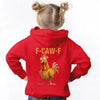 Funny F-Caw-F Chicken Back Print Kids Hoodie by Adorb Custom Tees