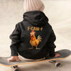 Funny F-Caw-F Chicken Back Print Kids Hoodie by Adorb Custom Tees