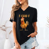 Funny F-Caw-F Rooster Unisex V-Neck T-Shirt by Adorb Custom Tees