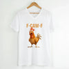 Funny F-Caw-F Rooster Unisex V-Neck T-Shirt by Adorb Custom Tees