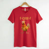 Funny F-Caw-F Rooster Unisex V-Neck T-Shirt by Adorb Custom Tees