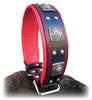 The "Eros" collar 2.5 inch wide black & red by Bestia Dog Gear