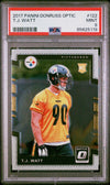 Graded 2017 Panini Donruss Optic T.J. Watt #122 Rookie RC Football Card PSA 9 Mint