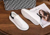Genuine Leather Women Platform Sneakers Autumn Fashion Sports Little White Shoes Platform Flats Casual Lace Up Woman Comfort Walking Sneakers by Stevvex