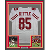 Framed Autographed/Signed George Kittle 35x39 San Francisco White Football Jersey Beckett BAS COA by Hall of Fame Sports Memorabilia