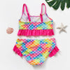 Girls Swimsuit Kids Swimwear Cute Print Kids Bikini Sets Girls Swimsuits Two Piece Bathing Suit Sets 3D Printed Swimwear Ruffle Style Children Swimwear Kids Beach Wear 2-16 Year by Stevvex