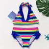 Girls Swimsuit Kids Swimwear Cute Print Kids Bikini Sets Girls Swimsuits Two Piece Bathing Suit Sets 3D Printed Swimwear Ruffle Style Children Swimwear Kids Beach Wear 2-16 Year by Stevvex