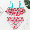 Girls Swimsuit Kids Swimwear Cute Print Kids Bikini Sets Girls Swimsuits Two Piece Bathing Suit Sets 3D Printed Swimwear Ruffle Style Children Swimwear Kids Beach Wear 2-16 Year by Stevvex