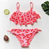 Girls Swimsuit Kids Swimwear Cute Print Kids Bikini Sets Girls Swimsuits Two Piece Bathing Suit Sets 3D Printed Swimwear Ruffle Style Children Swimwear Kids Beach Wear 2-16 Year by Stevvex