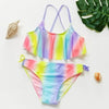 Girls Swimsuit Kids Swimwear Cute Print Kids Bikini Sets Girls Swimsuits Two Piece Bathing Suit Sets 3D Printed Swimwear Ruffle Style Children Swimwear Kids Beach Wear 2-16 Year by Stevvex