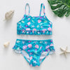Girls Swimsuit Kids Swimwear Cute Print Kids Bikini Sets Girls Swimsuits Two Piece Bathing Suit Sets 3D Printed Swimwear Ruffle Style Children Swimwear Kids Beach Wear 2-16 Year by Stevvex