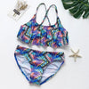 Girls Swimsuit Kids Swimwear Cute Print Kids Bikini Sets Girls Swimsuits Two Piece Bathing Suit Sets 3D Printed Swimwear Ruffle Style Children Swimwear Kids Beach Wear 2-16 Year by Stevvex