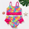 Girls Swimsuit Kids Swimwear Cute Print Kids Bikini Sets Girls Swimsuits Two Piece Bathing Suit Sets 3D Printed Swimwear Ruffle Style Children Swimwear Kids Beach Wear 2-16 Year by Stevvex